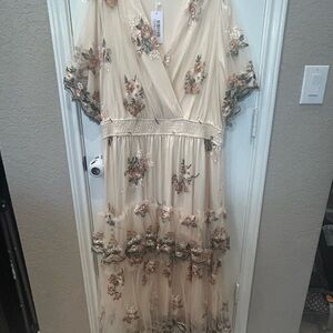 Baltic Born Cream Floral Maxi Dress